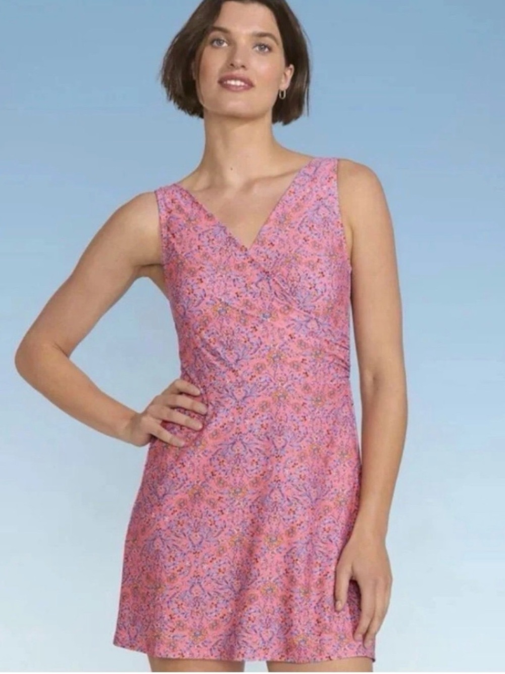 Lands’ end women’s surplice swim dress